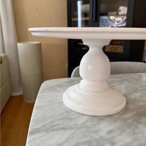 Elegant White Wood Cake Stand 12” Diameter
